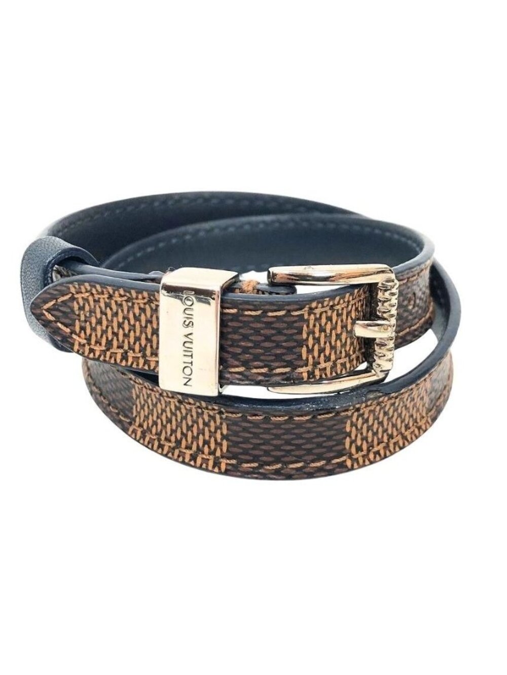 Louis Vuitton Damier Rub Bracelet Ebene Silver 19